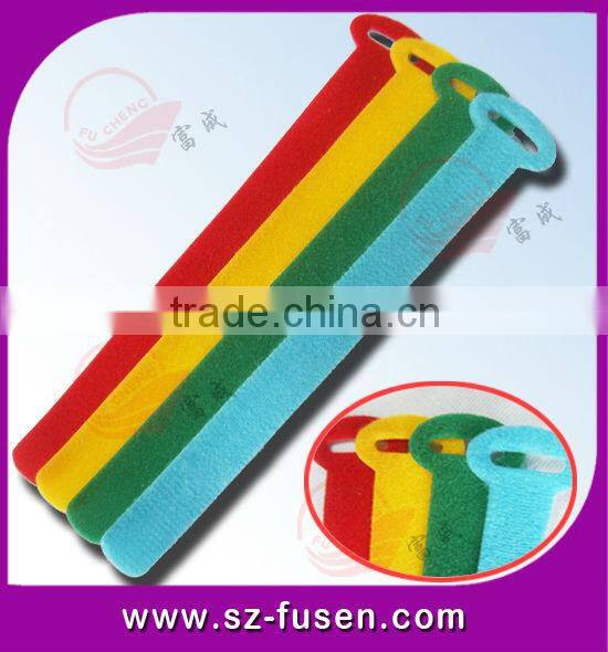 Colorful back to back T shape magic tape cable ties