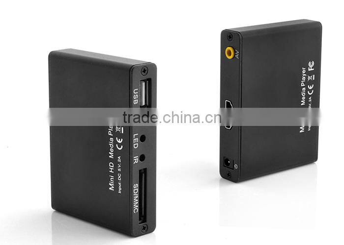 Portable Mini full HD 1080P media player with USB/SDHC/MMC/SD card slot ,autoplay&loops&resume for advertising display