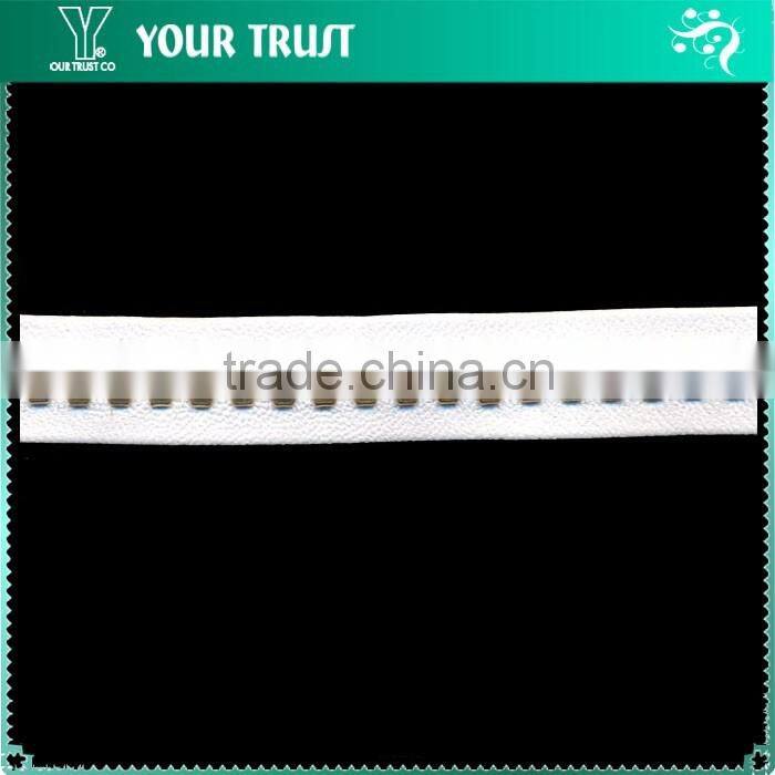 Two Row White Polyester Lace Rhodium Flat 10MM Metal Grommet Eyelet Trimming