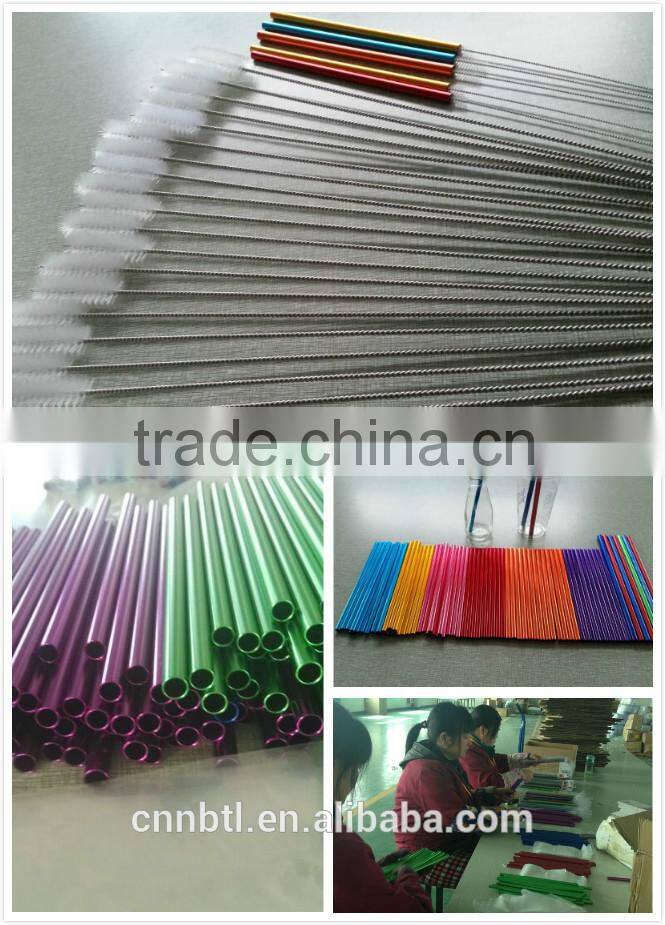 Wholesale drinking straw/colorful aluminum straw
