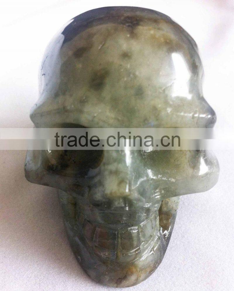 Natural Labradorite Skull Gemstone Handicraft
