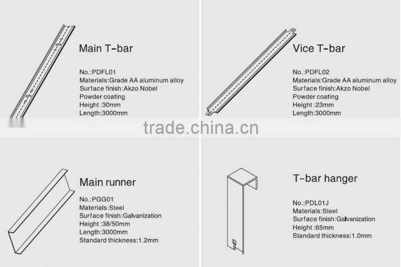Oval Perforations Suspended Metal Ceiling Aluminum Lay In Ceiling