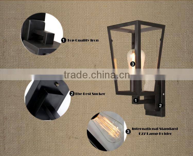 Hot Selling Outdoor Wall Lamps E27 Glass Aged Stell Wall Lamps