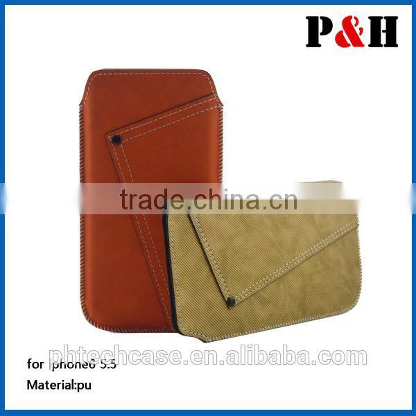 Pull Tab leather pouch case for Iphone 6 5.5 inch