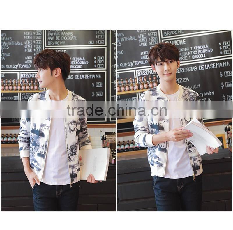 OEM Brand Young Men and Women Jackets Couples Outfits Clothing Print Zipper Cardigan Coat Baseball Outfitting