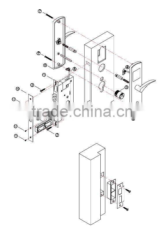 Hand free hotel locking system electronic door lock