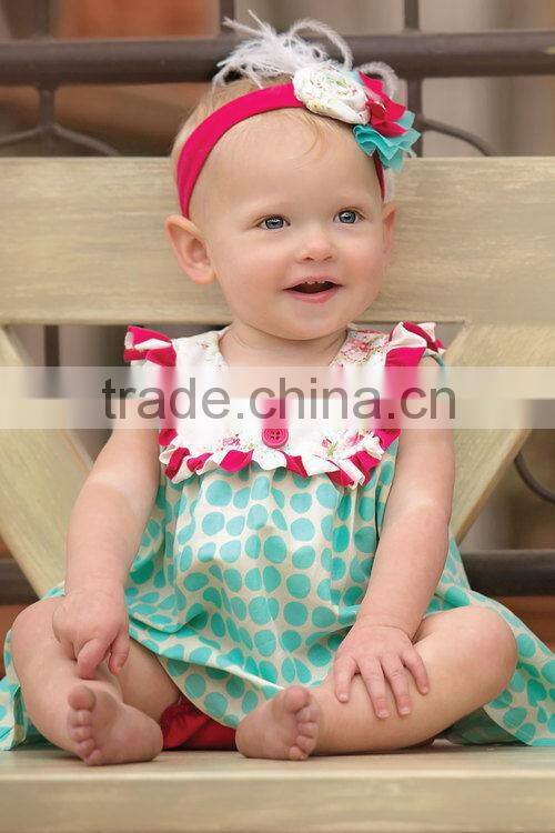 2016 New Design 100% Cotton Baby Girls Boutique Clothing Adorable Colorful Stripe Baby Kids Clothing Sets