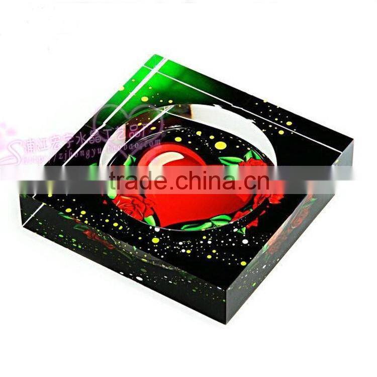 customized glass ashtray with floret HYA-189 on sale