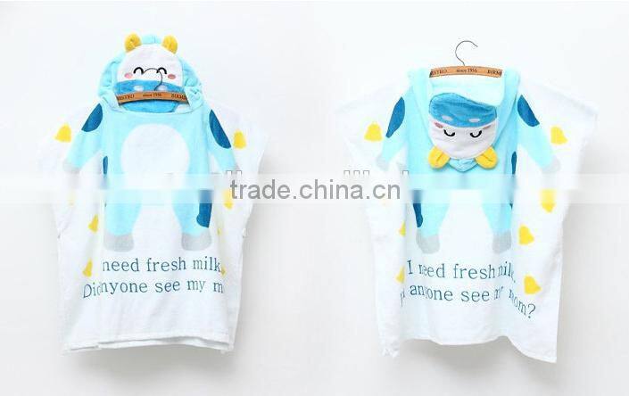 Oeko-Tex 100% Cotton animal Kids Hooded Towel of velour printed