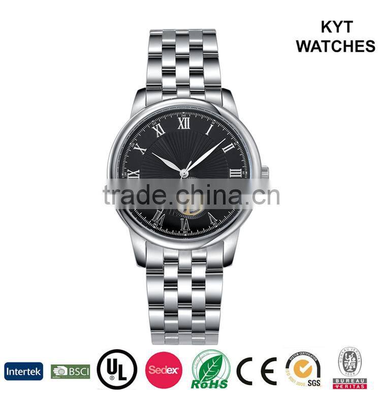 KYT quality japan movt stainless steel exquisite basic men's wrist automatic mechanical watch
