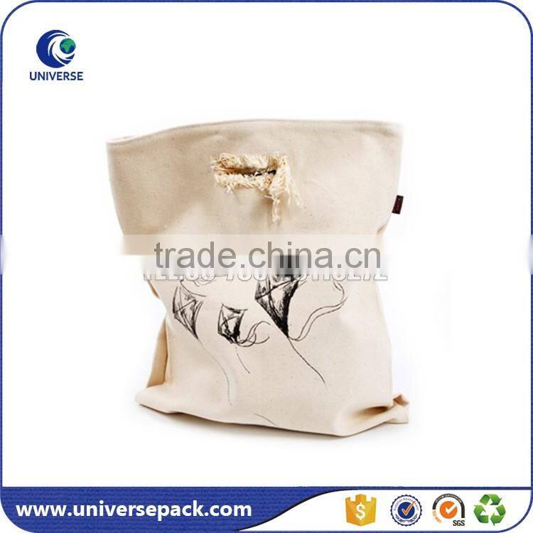 fashion blank canvas tote bag with inside pocket