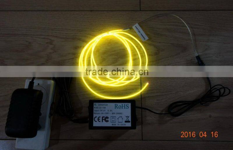 Super luminance 2.6mm Yellow EL WIRE For AC110V-240V 25M-35M EL INVERTER
