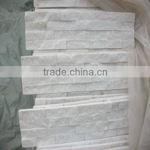 Eco friendly white quartz indoor stone wall