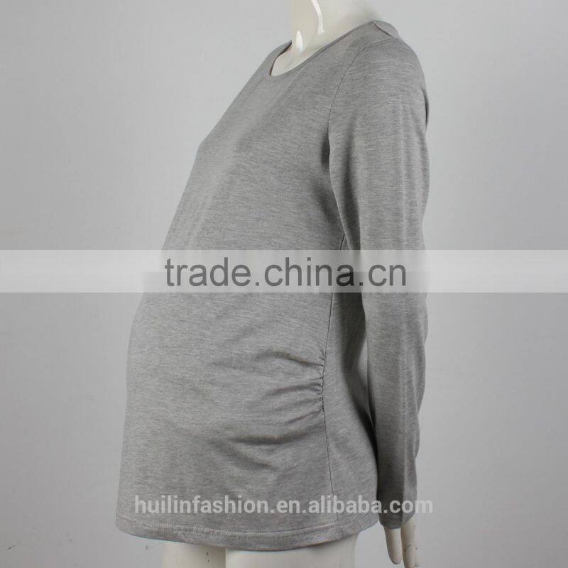 2015 OEM factory wholesale 100% cotton long sleeve T shirts maternity clothes