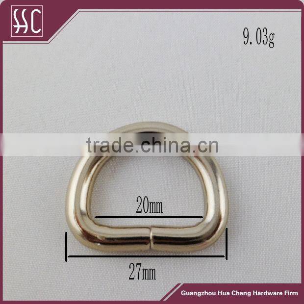 Zinc alloy metal plated D ring ,metal buckle D ring for bag