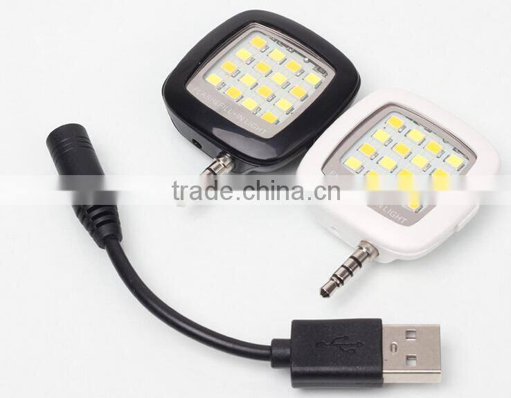 TOP Quality Mobile Phone Selfie Stick RK05 Portable Mini 16 Leds LED Flash Light RK05