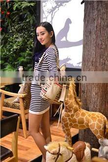 Folk women backpack fashionable canvas bags