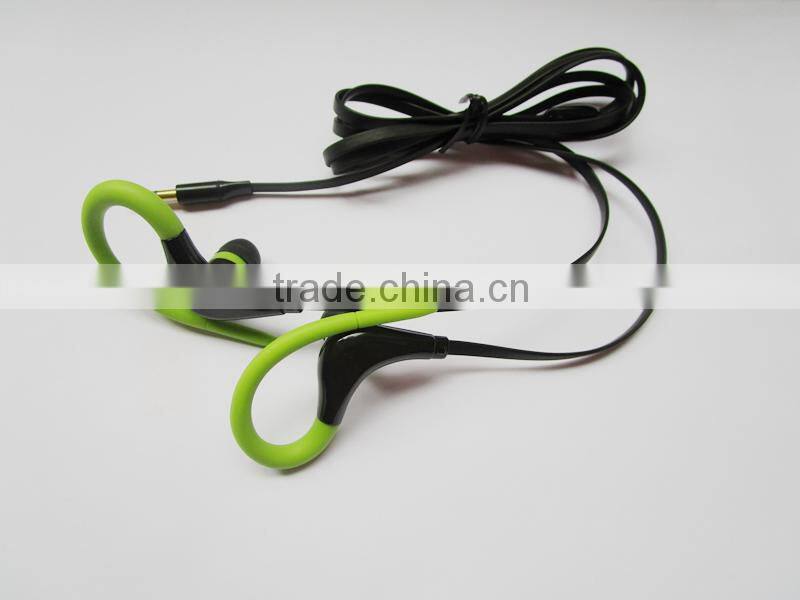 attractive design hot sell stereo sport earphone earhook with mic soft easy wearing