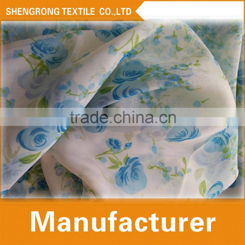 2015 Customize Flower Transfer Organza Printed Fabric ForFashion Dress
