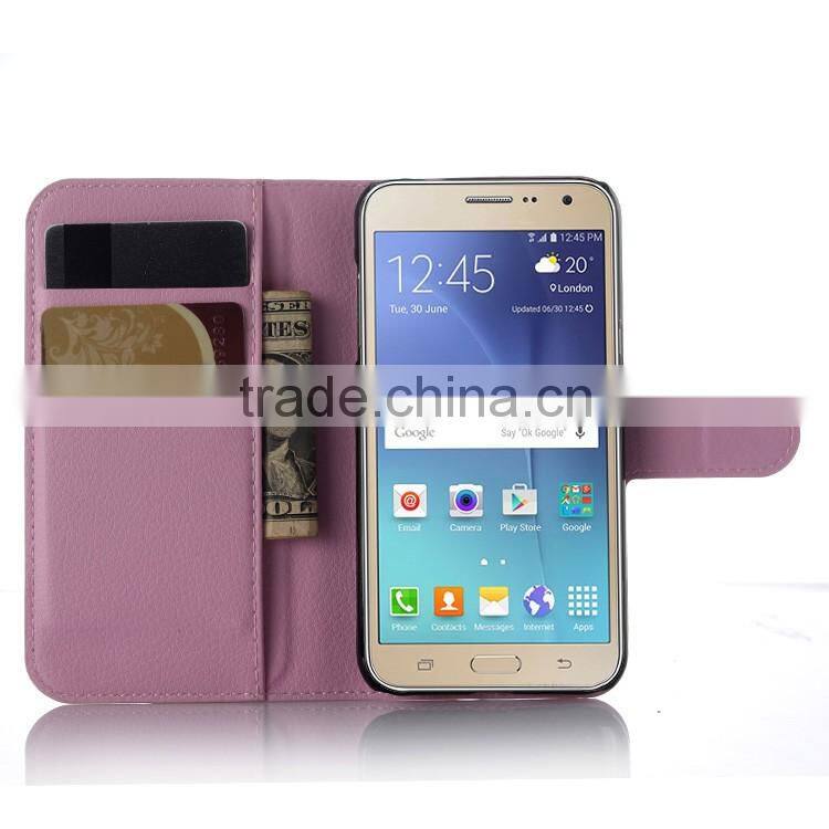 Wholesale Folio Stand Case for Samsung GALAXY J3 PU Leather Flip Cover with Wallet