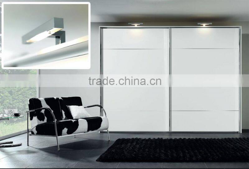 Overlay sliding door wardrobe tempered painted glass door wardrobe