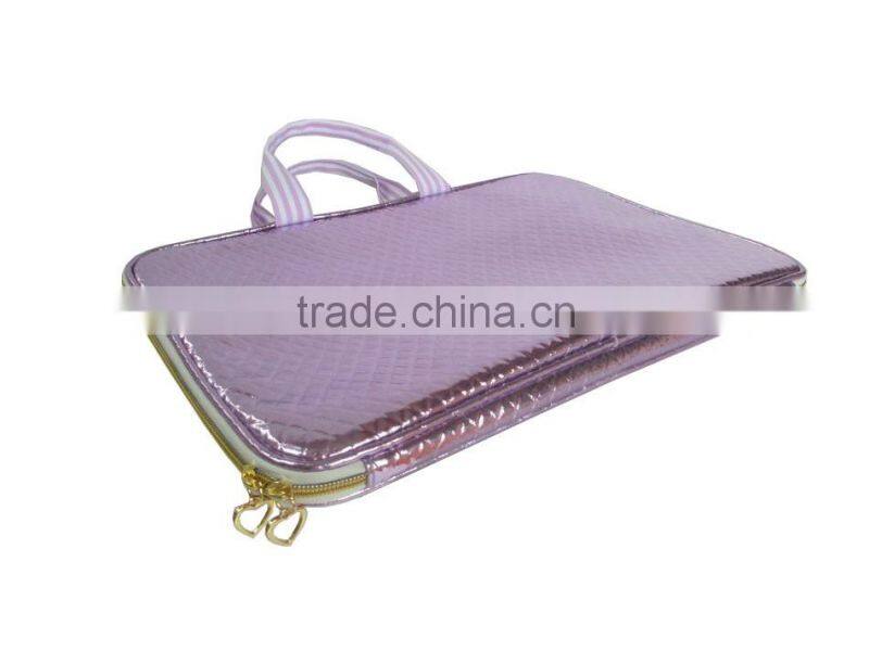 2016 15.6'' New arrival design high quaility sliver pu laptop bag for Men/Lady