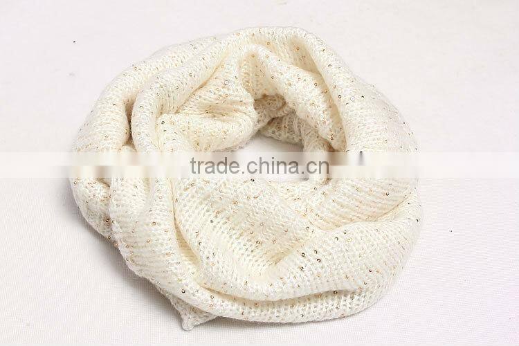 2013 fashion latest design ladies snood glitter scarf