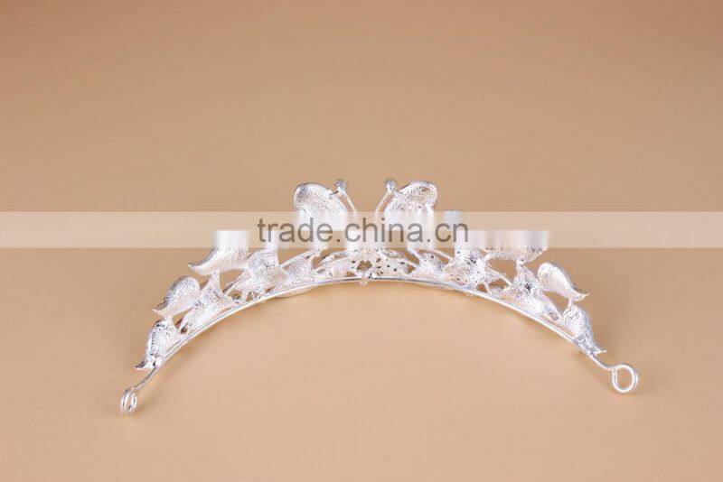 Wholesale good quality alloy butterfly hair piece crown for girls