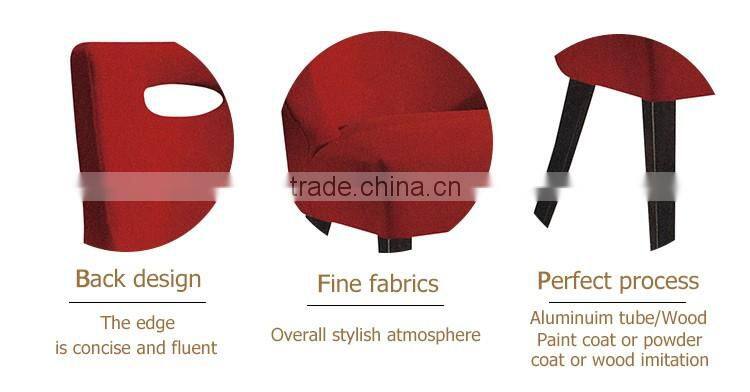 Wholesale luxury wood look legs dining chair modern with red fabric
