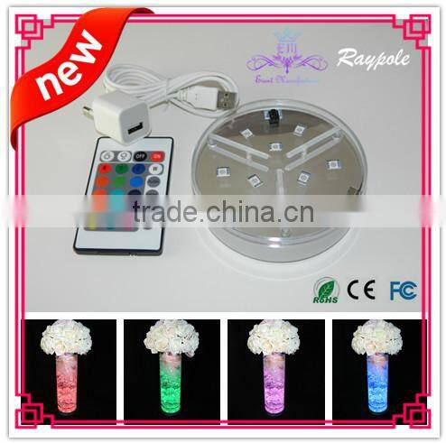 Remote controlled light base multi-color vase light for led table centerpiece