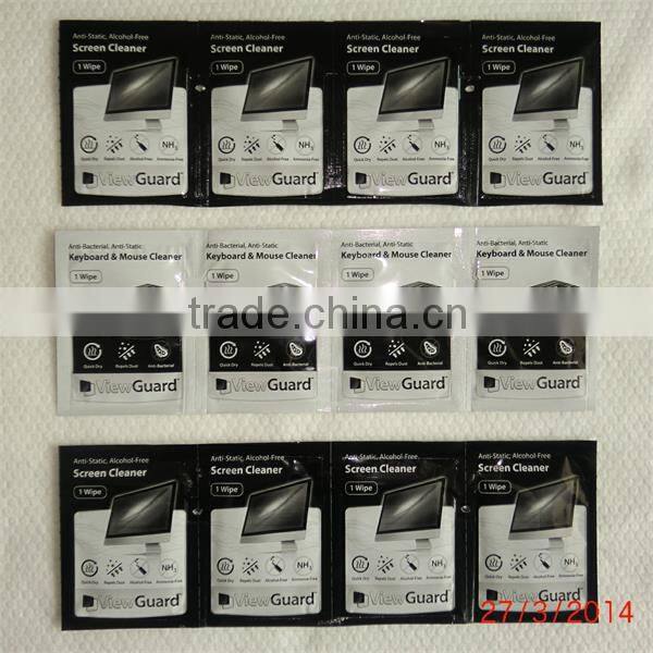 single packed glasses wipe, mobile screen cleaner with wet strength paper