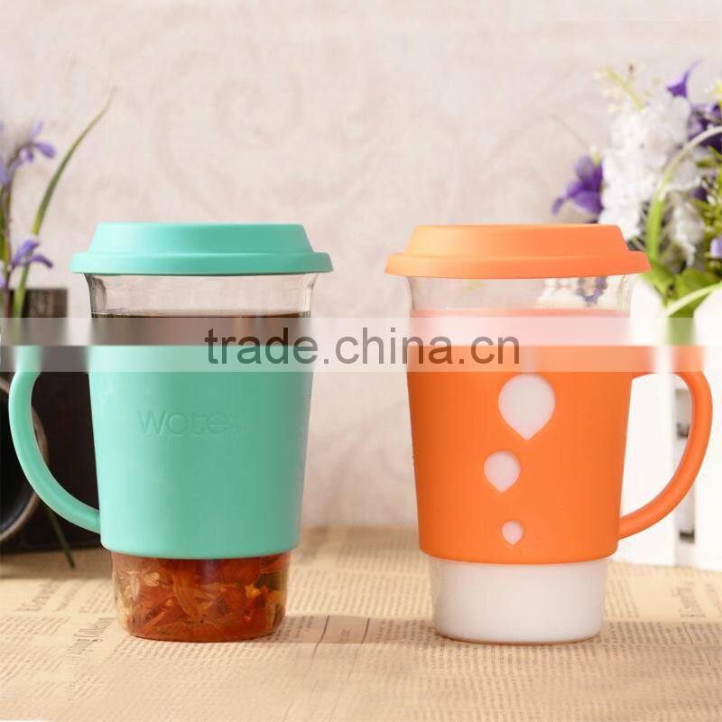 Free samples!clear drinking unbreakable glass cup glass cup with harnesses,glass cup