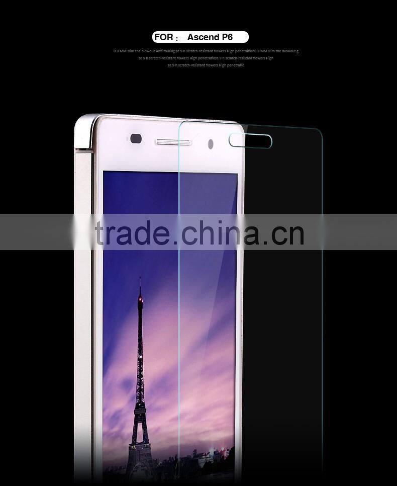 hot screen protector 0.33mm tempered glass 9H resist blue light for huawei P6 protective glass