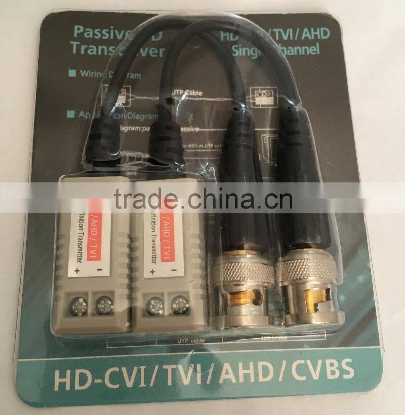AHD CVI 1 channel CCTV BNC video balun with power