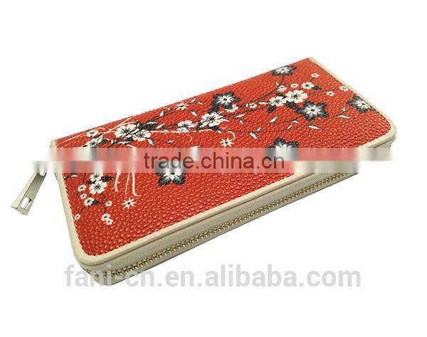 Beautiful flower embossing and luxury style hot promotion item fancy wallets for ladies