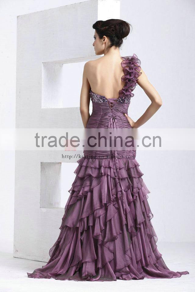 Fashion new style sexy dress designer names long dresses purple lace party dress