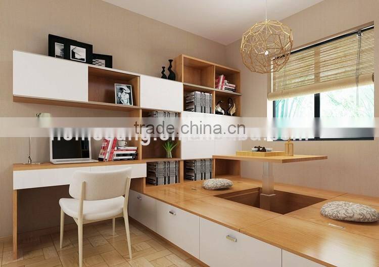 Modern Furniture Design Study Table And Colorful Wooden Kids Bookshelf