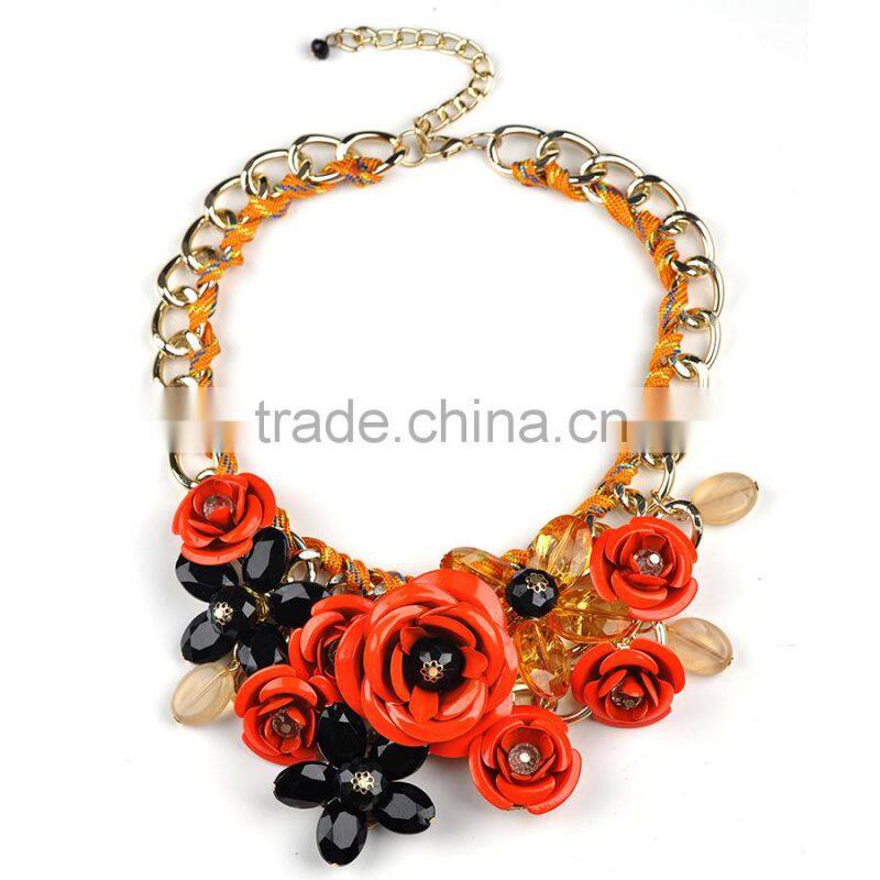 Flower necklace love forever christmas jewelry colored rosary