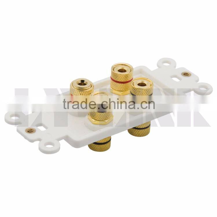 Speaker Sound Box Banana Inner Wall Plate With 4 Ports