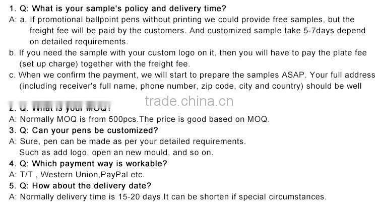 2016 unique plastic ball pen refill with advanced technology