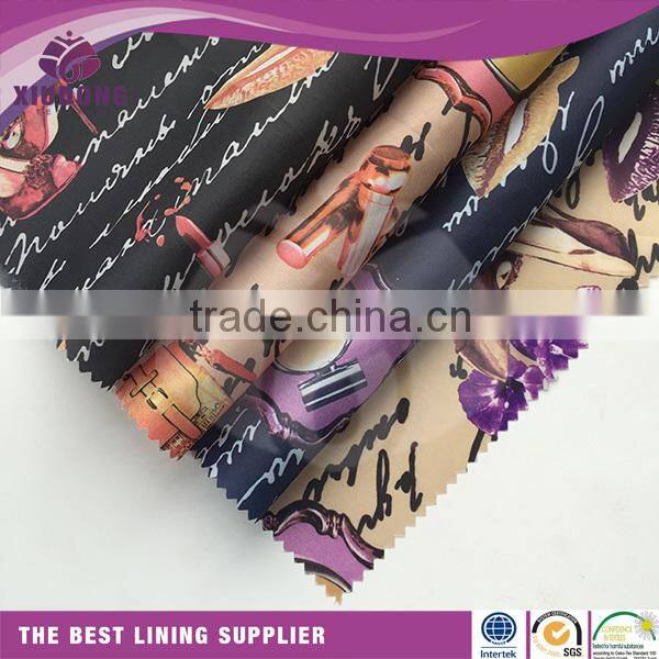 Print polyester Taffeta bag garment lining good quality 190T 210T 230T inner taffeta lining