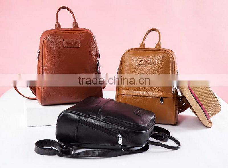 leather day backpack bag school bag girls laptop shoulders bag