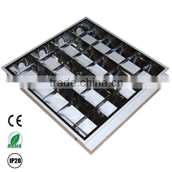 T8 4x18w fluorescent fixture grill with aluminum reflector
