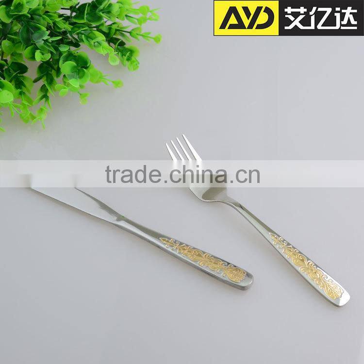 Factory price! wholesale tableware restaurant cutlery silver and gold