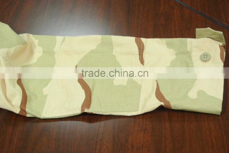 hot sale 60% cotton 40% polyester ripstop yellow tone desert camouflage USA army battle dress uniform