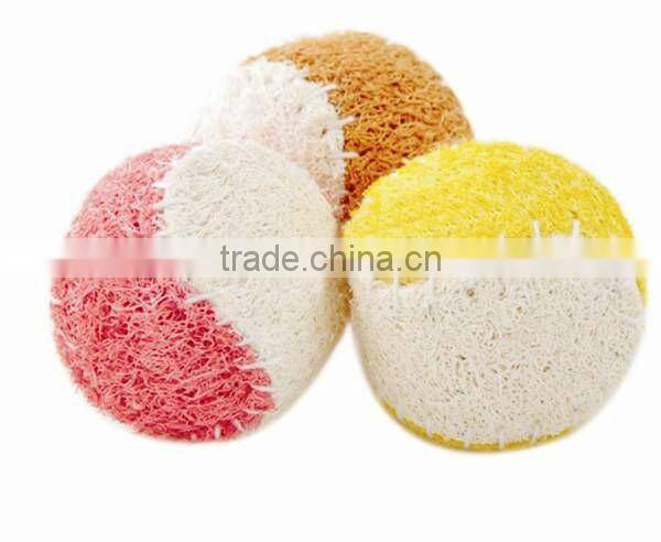 organic loofah dog toy ball