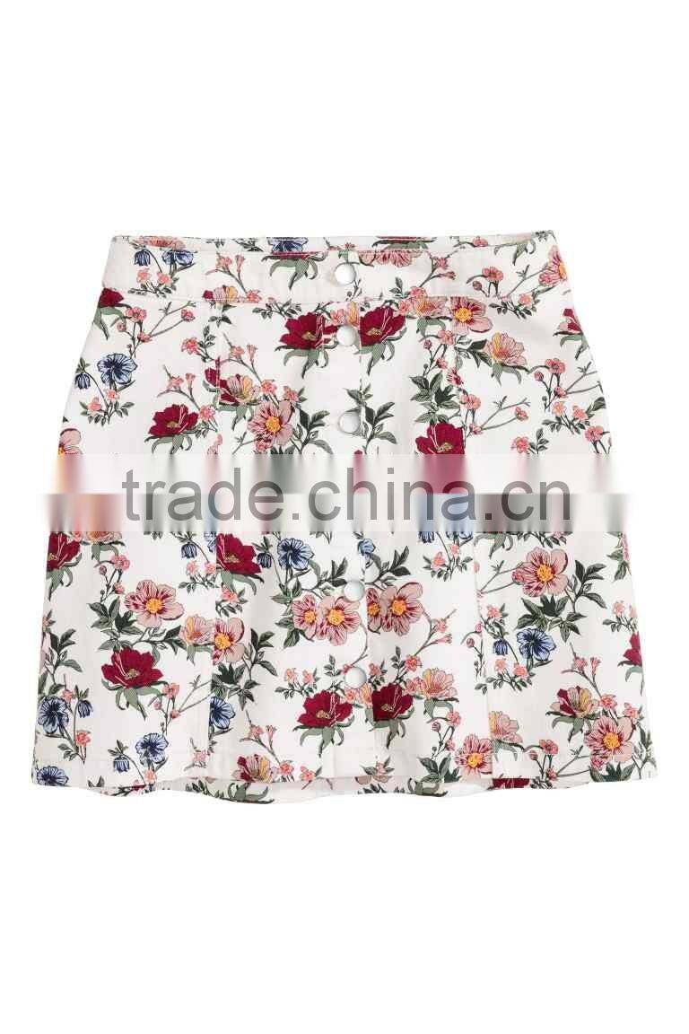 2016 Printed Ladies A line skirt, Short Mini Skirts Custom