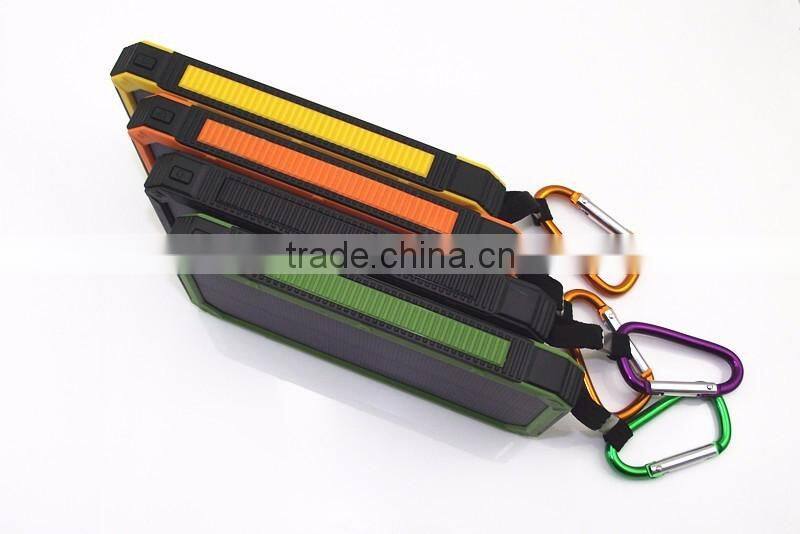 Hot selling waterproof portable 10000mah solar power bank