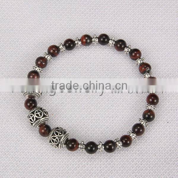 Hot sale latest onyx agate bracelet with lion charm for mens jewelry