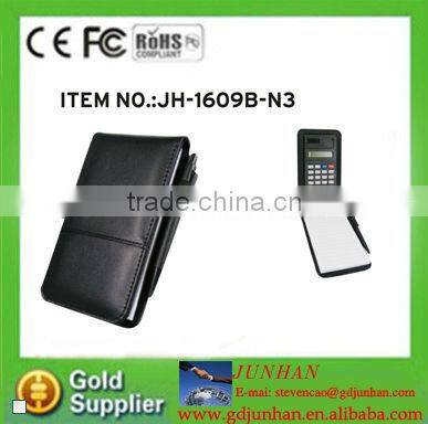 2016 High sale custom leather notebook calculator with pen
